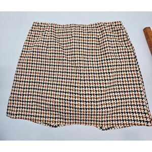 Vintage Verona Houndstooth Womens Skort Knee-Length